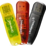 Intenso Rainbow Line 3x 32GB USB 2.0 Stick Κίτρινο/Κόκκινο/Μαύρο