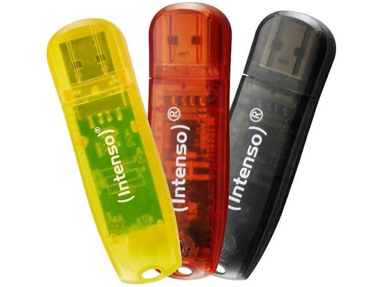 Intenso Rainbow Line 3x 32GB USB 2.0 Stick Κίτρινο/Κόκκινο/Μαύρο - Image 1