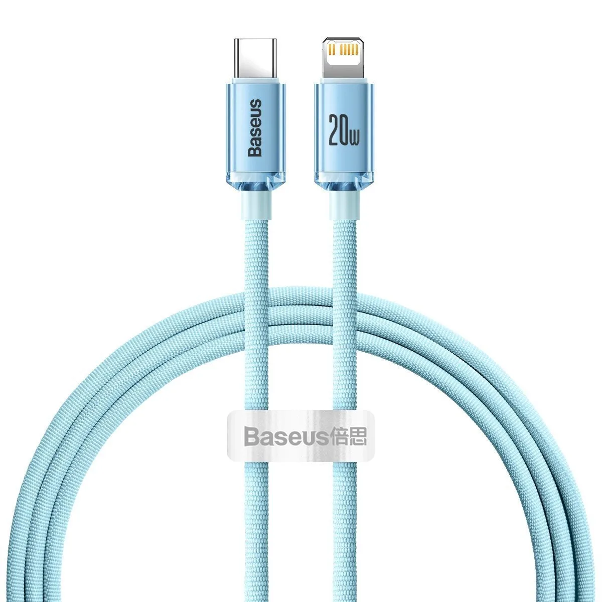 Baseus Crystal Shine Braided USB-C to Lightning Cable 20W Μπλε 1.2m (CAJY001303) - Image 1