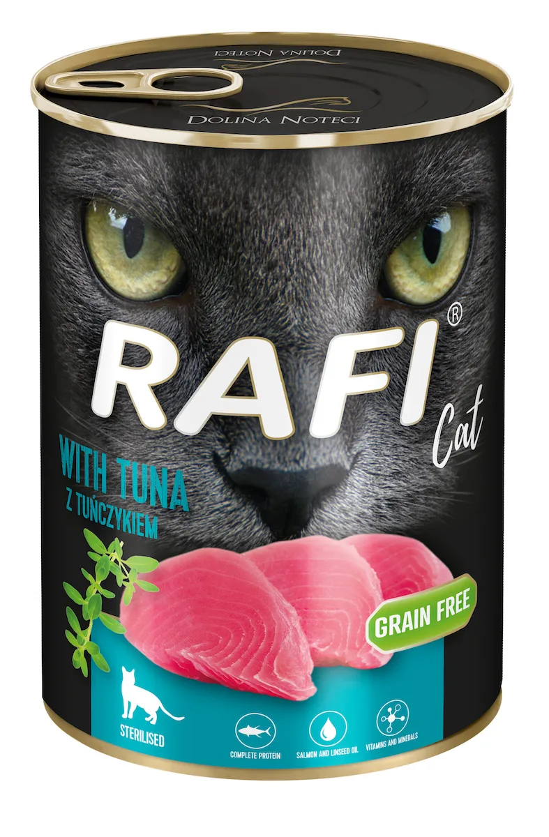 20221019171330_dolina_noteci_rafi_cat_adult_sterilised_ygri_trofi_gia_steiromenes_gates_se_konserva_me_tono_400gr Dolina Noteci Rafi Cat Adult Sterilised Υγρή Τροφή για Γάτες σε Κονσέρβα με Τόνο χωρίς Σιτηρά & Γλουτένη 400gr 015435 - Image 1