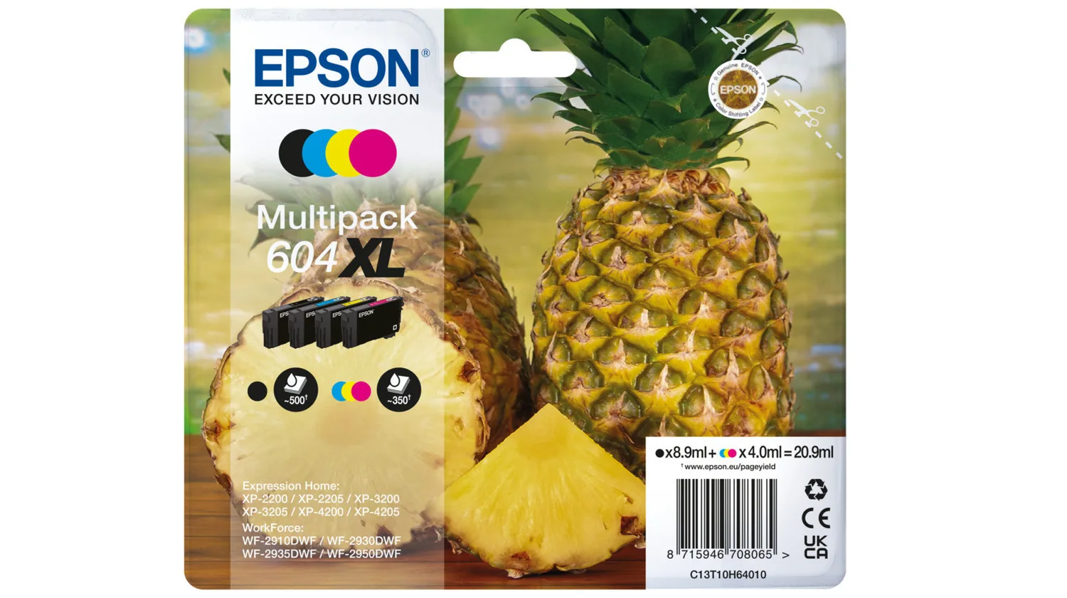 Epson 604XL Γνήσιο Πακέτο 4 Μελανιών Εκτυπωτή InkJet Κίτρινο / Κυανό / Ματζέντα / Μαύρο (C13T10H64510) - Image 1