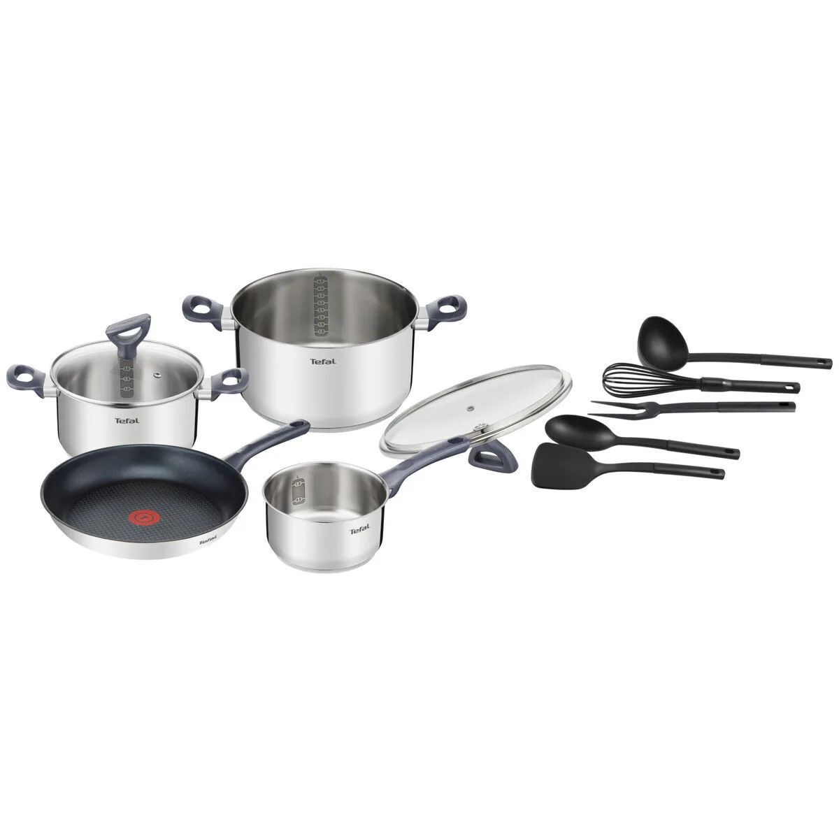 20221116103518_tefal_set_mageirika_skeyi_apo_anoxeidoto_atsali_asimi_me_antikollitiki_epistrosi_g713sb45_11tmch Tefal Daily Cook Σετ Μαγειρικά Σκεύη από Ανοξείδωτο Ατσάλι Ασημί με Αντικολλητική Επίστρωση S7173497 11τμχ - Image 1