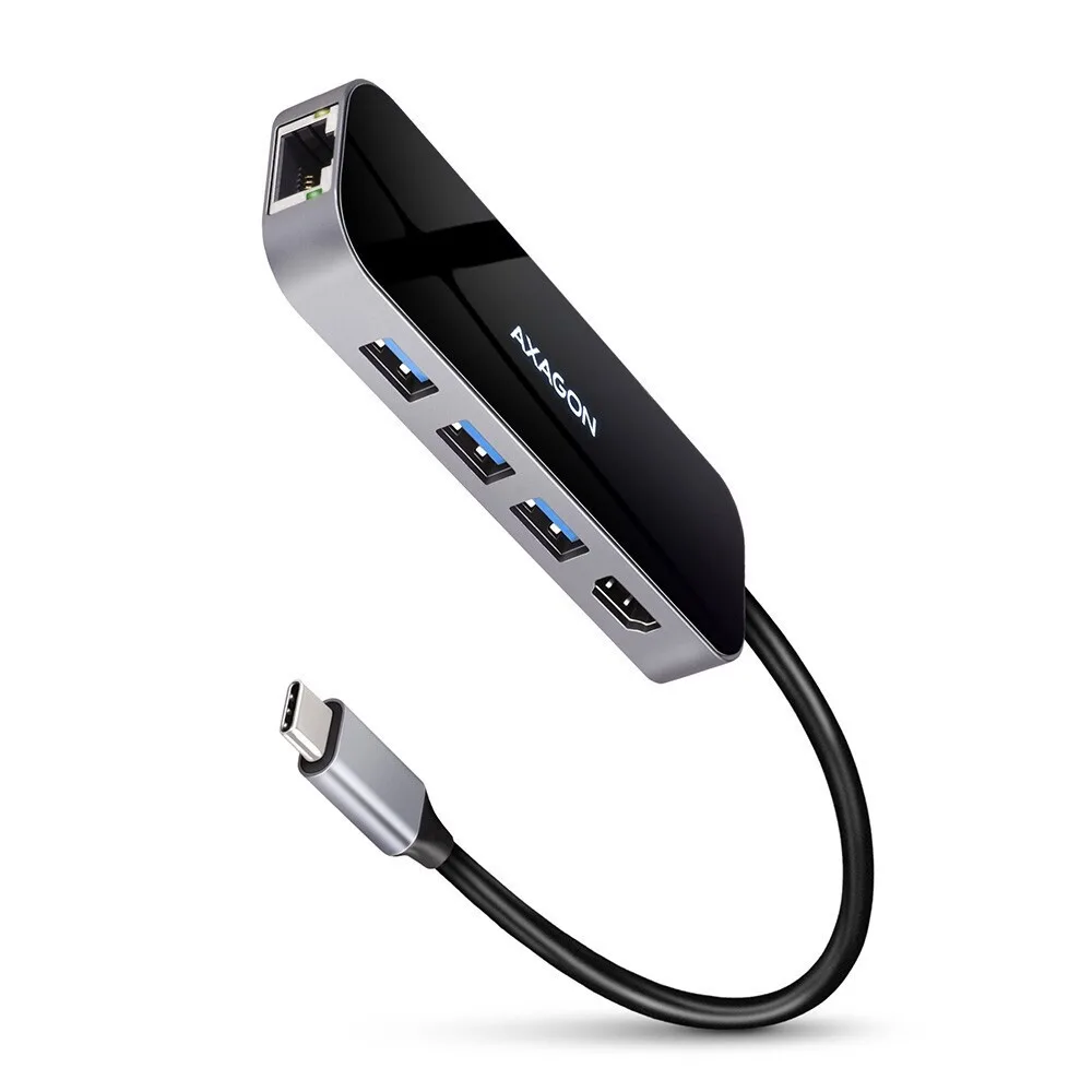 Axagon USB-C Docking Station με HDMI 4K PD Ethernet Μαύρο (HMC-6GL) - Image 1
