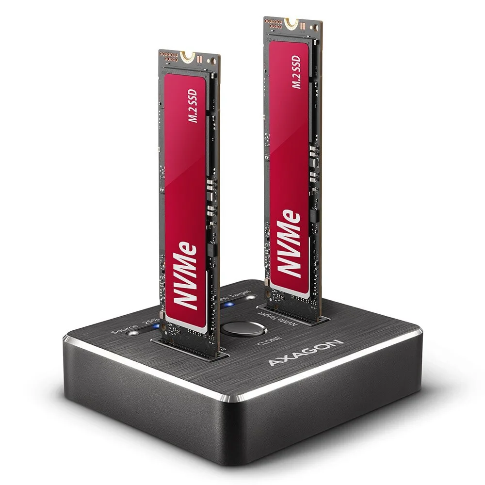 Axagon M.2 Storage Dual Us Docking Station για 2 Σκληρούς Δίσκους PCIe M.2(2230)" / M.2(2242)" / M.2(2260)" / M.2(2280)" με σύνδεση USB-C (ADSA-M2C) - Image 1