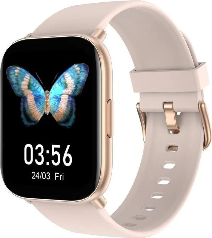 Oromed Oro Fit Pro Stainless Steel 46mm Αδιάβροχο Smartwatch με Παλμογράφο (Ροζ) - Image 1