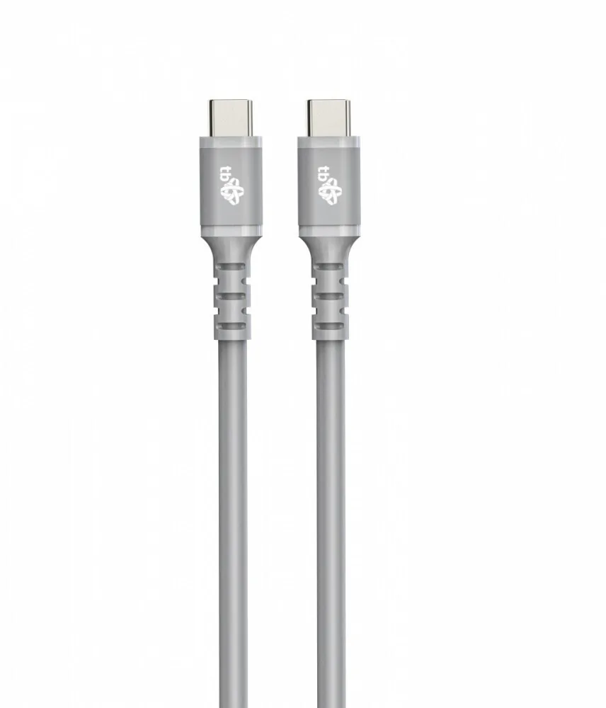 Tb Energy USB 2.0 Cable USB-C male - USB-C 100W Γκρι 1m (AKTBXKUCC2SI10G) - Image 1