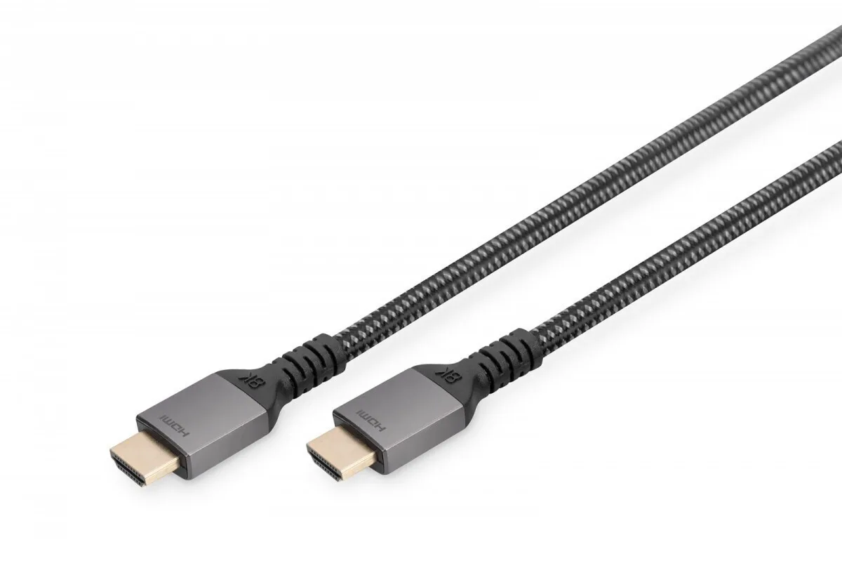 Digitus HDMI 2.1 Braided Cable HDMI male - HDMI male 1m Μαύρο DB-330200-010-S - Image 1