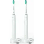 Philips Sonicare 3100 Ηλεκτρική Οδοντόβουρτσα με Χρονομετρητή και Αισθητήρα Πίεσης 2τμχ White Διπλή Συσκευασία