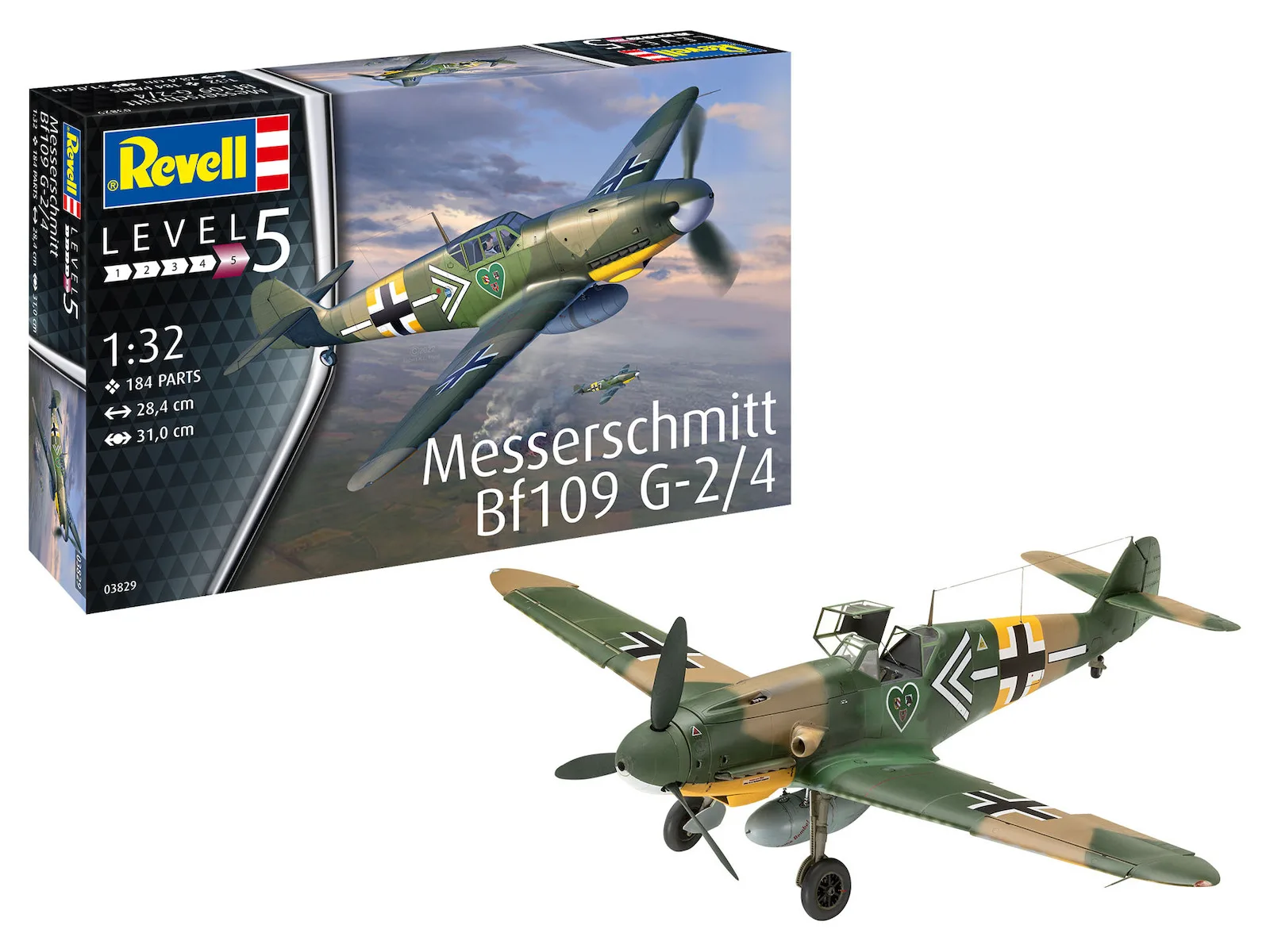 20221228161826_revell_figoura_montelismou_aeroplano_messerschmitt_bf109g_2_4_se_klimaka_1_32_03829 Revell Φιγούρα Μοντελισμού Αεροπλάνο Messerschmitt Bf109G-2/4 184 Κομματιών σε Κλίμακα 1:32 28.4x31εκ. 03829 - Image 1