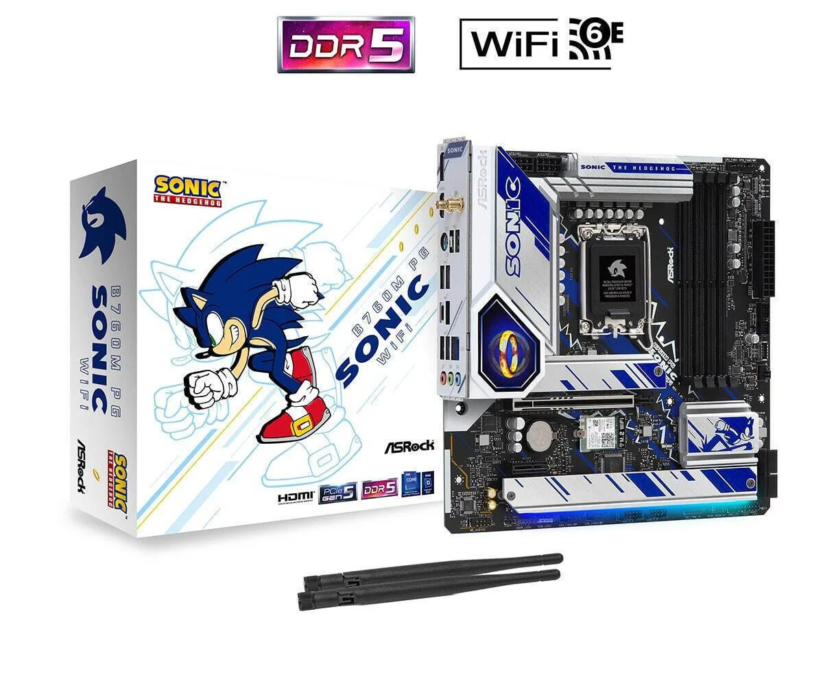 ASRock B760M PG Sonic Wi-Fi Motherboard Micro ATX με Intel 1700 Socket 90-MXBKM0-A0UAYZ - Image 1