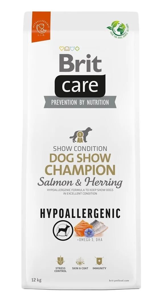 Brit Care Dog Show Champion 12kg Ξηρά Τροφή χωρίς Σιτηρά & Γλουτένη για Ενήλικους Σκύλους με Ρέγγα και Σολομό - Image 1