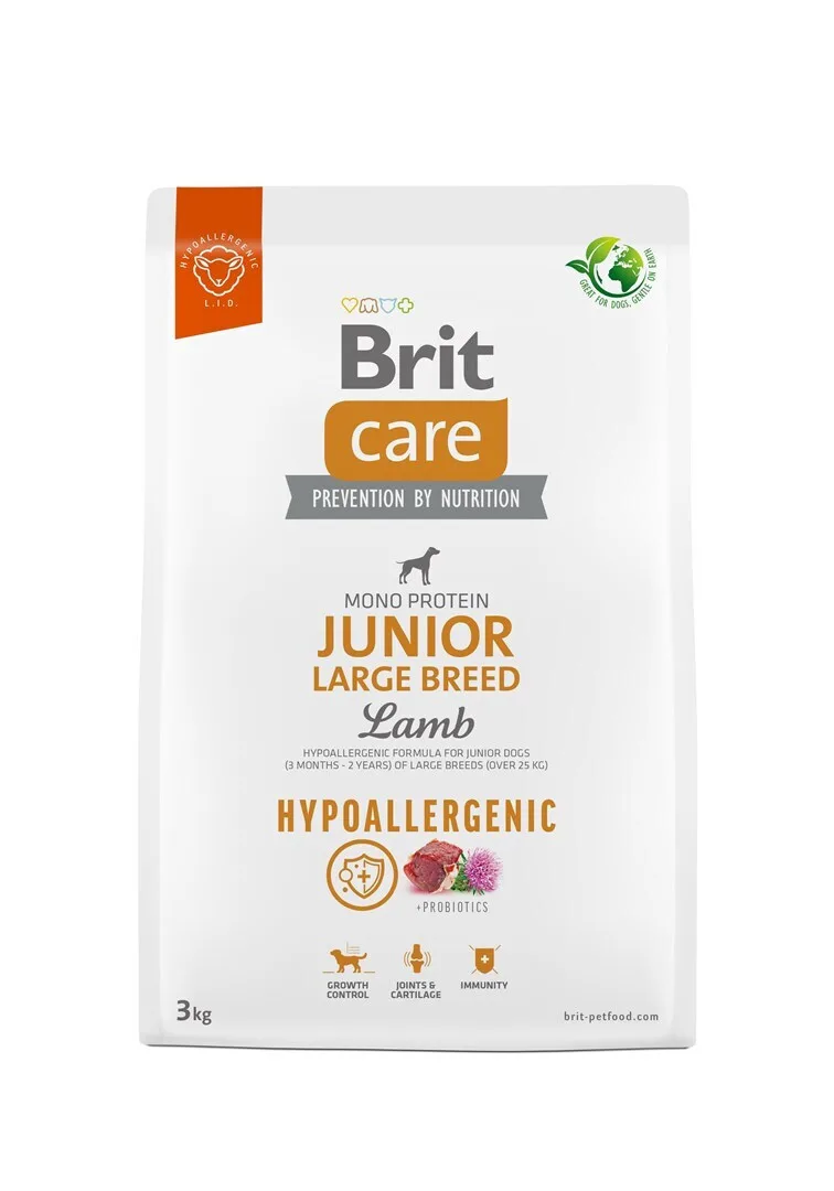 Brit Care Junior Large Breed Hypoallergenic 3kg Ξηρά Τροφή χωρίς Γλουτένη για Κουτάβια Μεγαλόσωμων Φυλών με Αρνί - Image 1