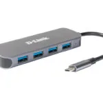 D-Link USB 3.0 Hub 5 Θυρών με σύνδεση USB-A & Θύρα Φόρτισης Ασημί (DUB-2340)