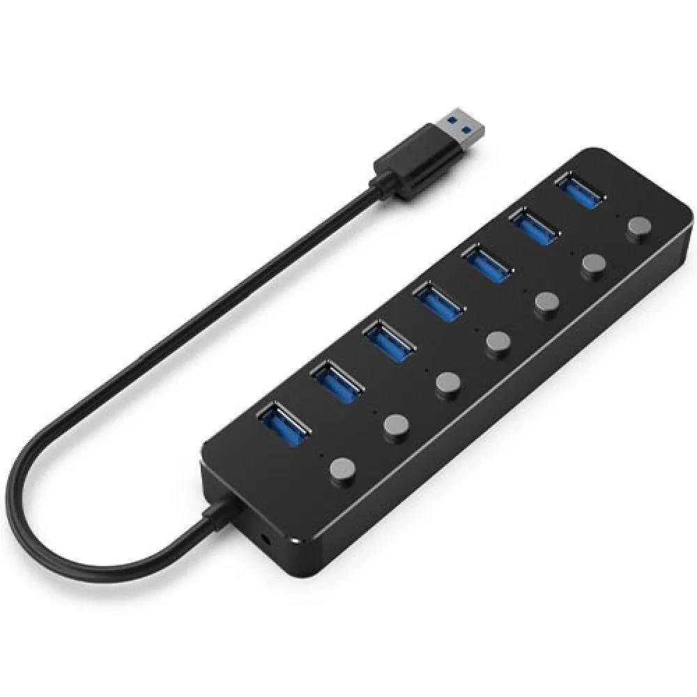 20230123135316_gembird_usb_3_1_hub_7_thyron_me_syndesi_usb_a_thyra_fortisis_uhb_u3p7p_01 Gembird USB 3.1 Hub 7 Θυρών με σύνδεση USB-A & Θύρα Φόρτισης (UHB-U3P7P-01) - Image 1