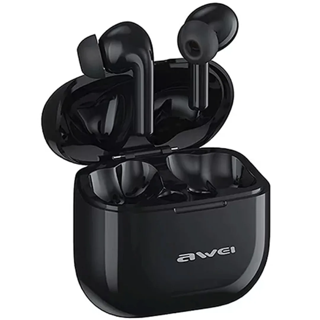 Awei T1 Pro In-ear Bluetooth Handsfree Ακουστικά με Αντοχή στον Ιδρώτα και Θήκη Φόρτισης Μαύρα - Image 1