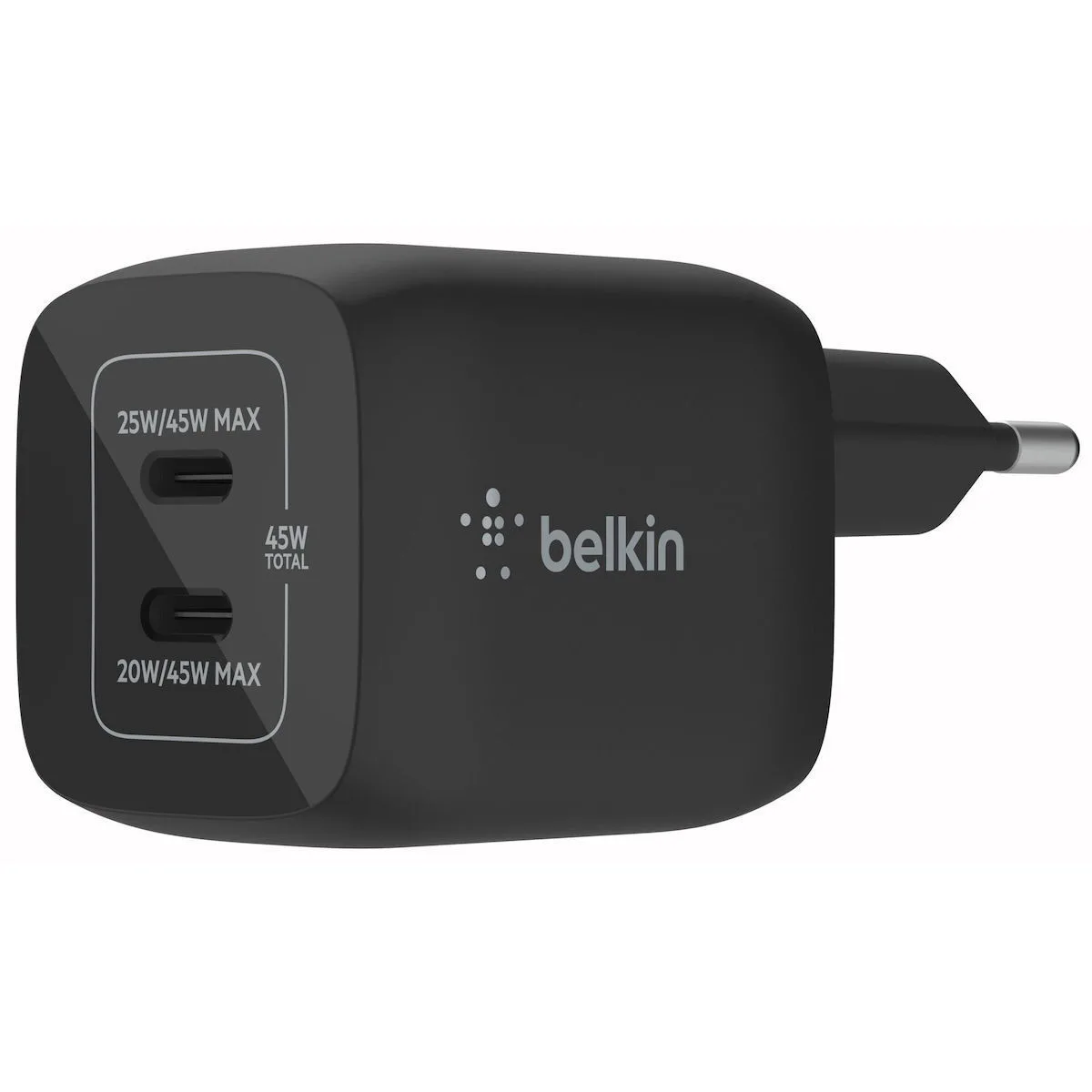 Belkin Φορτιστής Χωρίς Καλώδιο GaN με 2 Θύρες USB-C 45W Power Delivery Μαύρος (WCH011vfBK) - Image 1