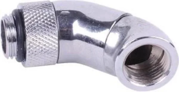 Alphacool HF Angled Adaptor Double 45° Revolvable G1/4'' Outer Thread To G1/4'' Inner Thread Ασημί - Image 1
