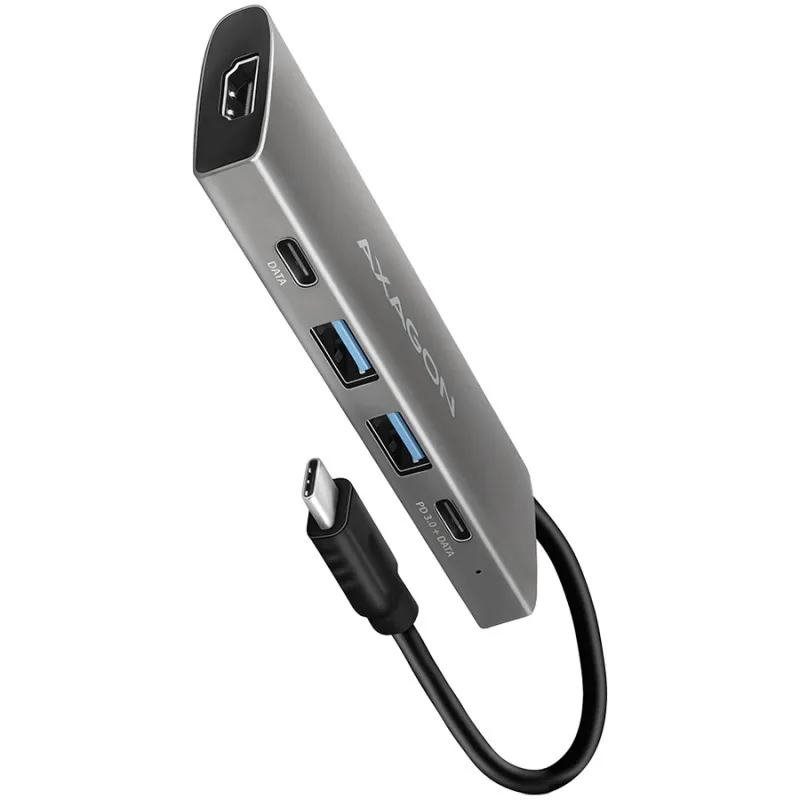Axagon HMC-5G2 USB-C Docking Station με HDMI 4K PD Ασημί - Image 1