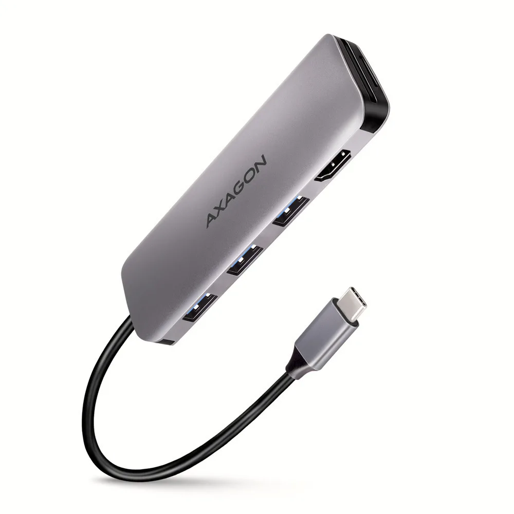Axagon HMC-HCR3A USB-C Docking Station με HDMI 4K Ασημί - Image 1