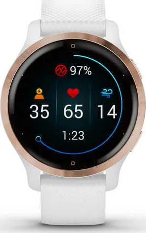 Garmin Venu 2S Stainless Steel 40mm Αδιάβροχο Smartwatch με Παλμογράφο (Rose Gold / White) - Image 1