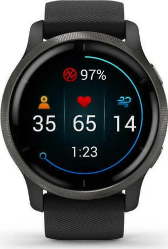 Garmin Venu 2 Stainless Steel 45mm Αδιάβροχο Smartwatch με Παλμογράφο (Slate / Black) - Image 1