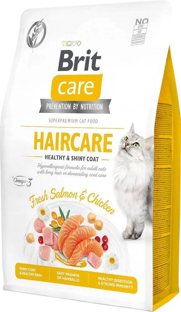 Brit Care Haircare Ξηρά Τροφή χωρίς Σιτηρά & Γλουτένη για Ενήλικες Γάτες με Κοτόπουλο 2kg - Image 1