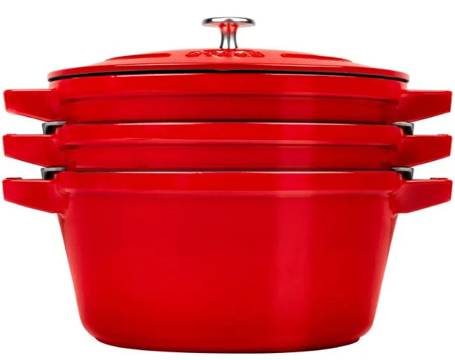 Zwilling J.A. Henckels Staub La Cocotte Σετ Μαγειρικά Σκεύη από Μαντέμι Κόκκινο 3τμχ - Image 1