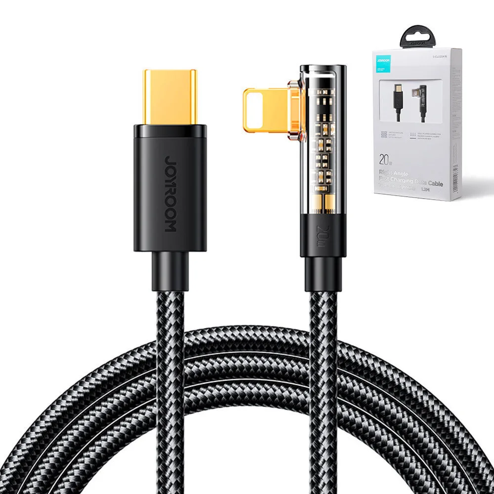 Joyroom S-CL020A6 Angle (90°) / Braided USB-C to Lightning Cable 20W Μαύρο 1.2m - Image 1