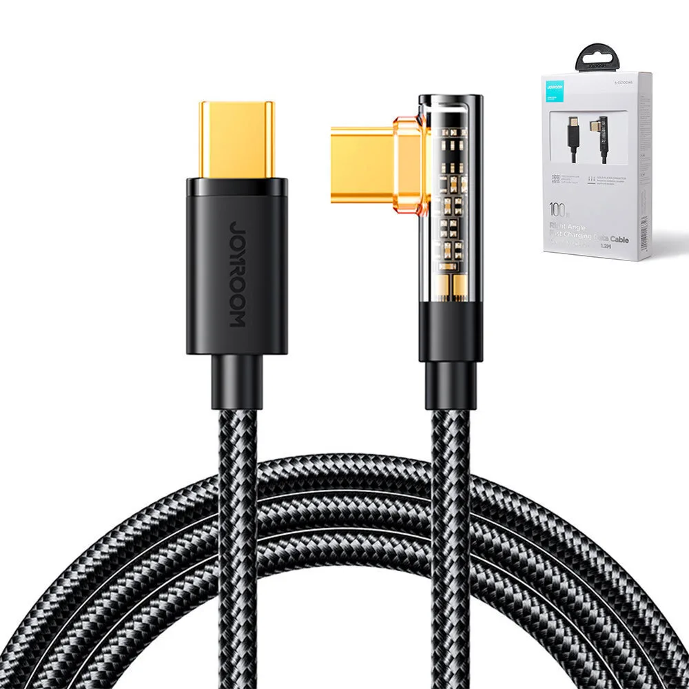 Joyroom S-CC100A6 Angle (90°) USB 2.0 Cable USB-C male - USB-C 100W Μαύρο 1.2m - Image 1