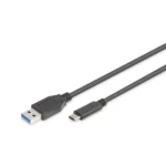 Digitus USB 2.0 Cable USB-C male - USB-A Μαύρο 1m AK-300136-010-S Bulk