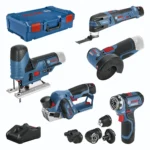 Bosch GSR Σετ Δραπανοκατσάβιδο, Πλάνη, Πολυεργαλείο & Σέγα Brushless 12V με 2 Μπαταρίες 2Ah - 3Ah και Θήκη