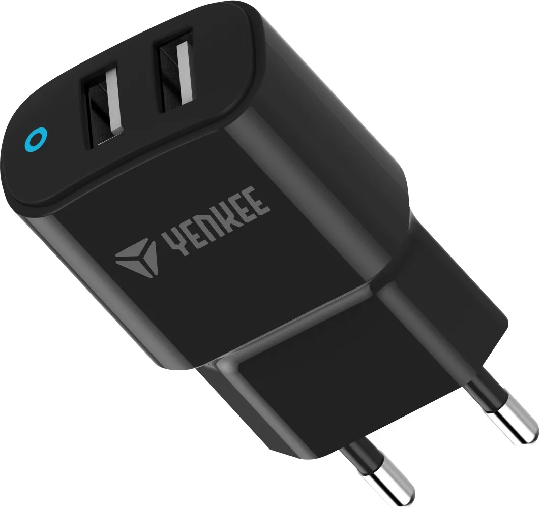 Yenkee Φορτιστής Χωρίς Καλώδιο με 2 Θύρες USB-A 12W Μαύρος (YAC 2024 BK) - Image 1