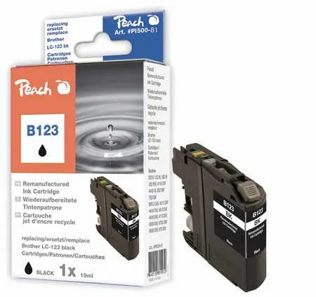 Peach 317205 Γνήσιο Μελάνι Εκτυπωτή InkJet Μαύρο (PI500-81) - Image 1