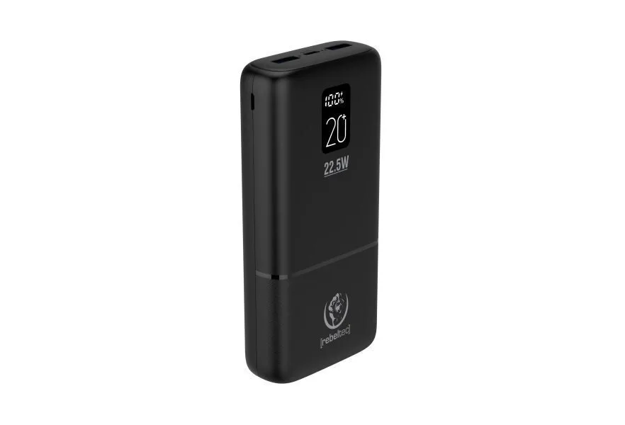 Rebeltec P20 Power Bank 20000mAh 22.5W με 2 Θύρες USB-A και Θύρα USB-C Power Delivery Μαύρο - Image 1