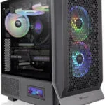 Thermaltake Ceres 300 TG Gaming Midi Tower Κουτί Υπολογιστή με Πλαϊνό Παράθυρο και RGB Φωτισμό Μαύρο
