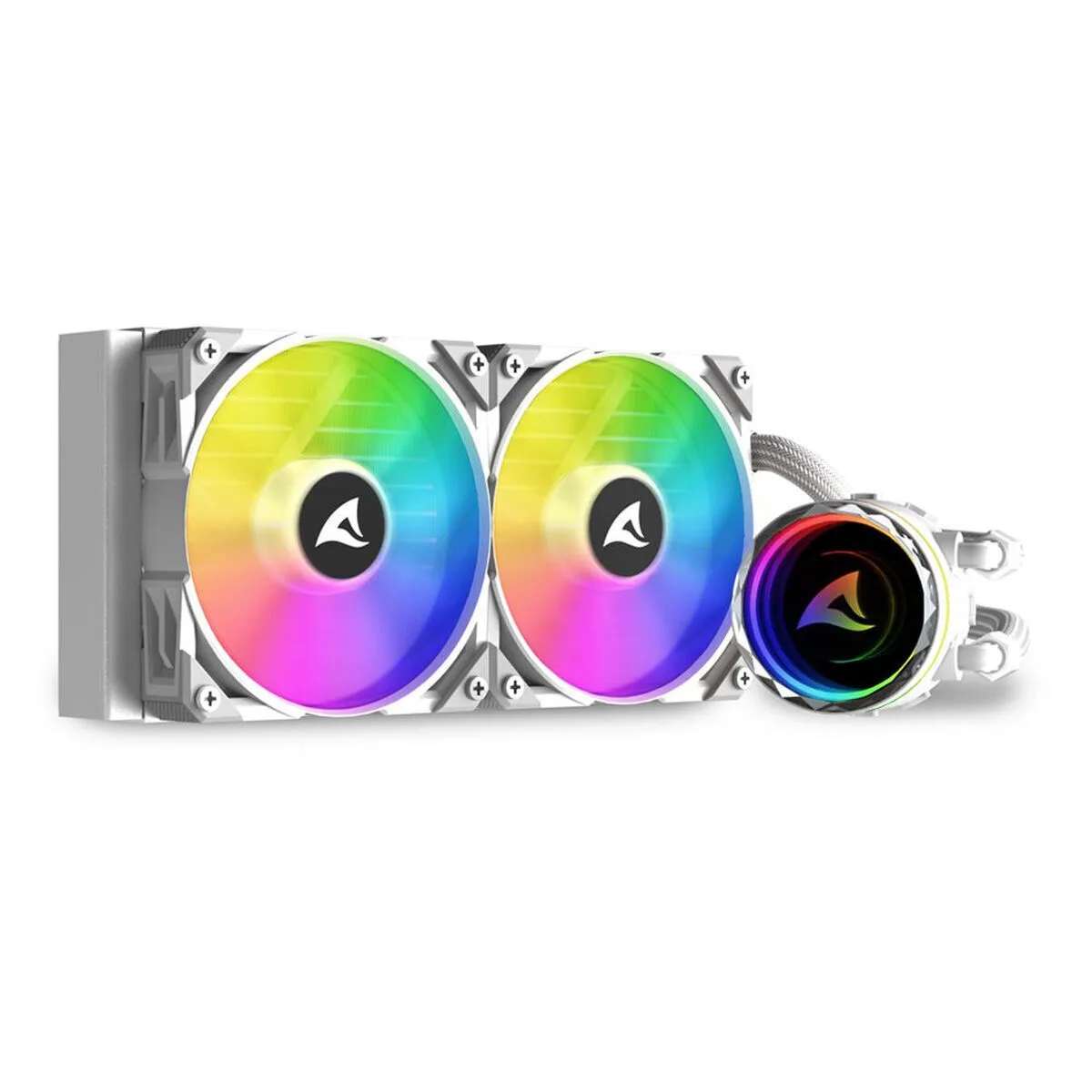 Sharkoon S80 RGB Υδρόψυξη Επεξεργαστή Διπλού Ανεμιστήρα 120mm για Socket AM4/AM5/1700/1200/115x Λευκή - Image 1