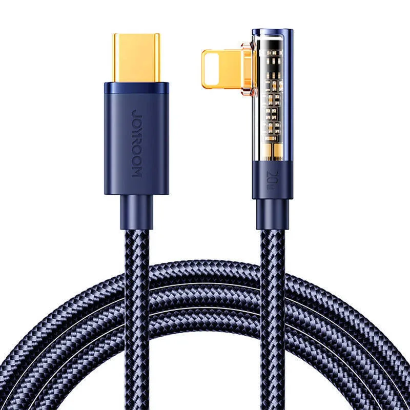 Joyroom S-CL020A6 Angle (90°) / Braided USB-C to Lightning Cable 20W Μπλε 1.2m - Image 1