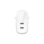 Belkin Φορτιστής Χωρίς Καλώδιο με 2 Θύρες USB-C 30W Power Delivery Λευκός (BoostCharge Pro)