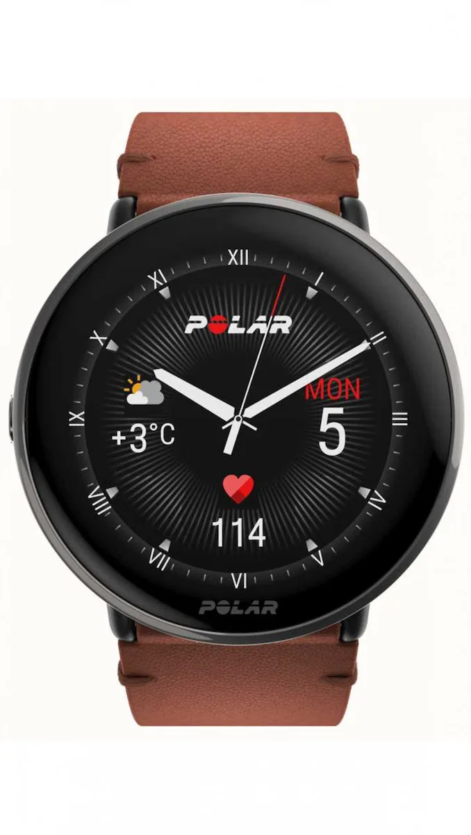 20230714124052_polar_ignite_3_43mm_adiavrocho_smartwatch_me_palmografo_titanium_with_brown_strap Polar Ignite 3 43mm Αδιάβροχο Smartwatch με Παλμογράφο (Titanium with Brown Strap) - Image 1