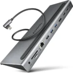 Axagon USB-C Docking Station με HDMI/DisplayPort 4K PD Ethernet και σύνδεση 3 Οθονών Γκρι (HMC-4KX3)