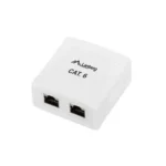 Lanberg Διπλή Εξωτερική Πρίζα Δικτύου RJ45 Τύπου Cat6 σε Λευκό Χρώμα OS6-0002-W