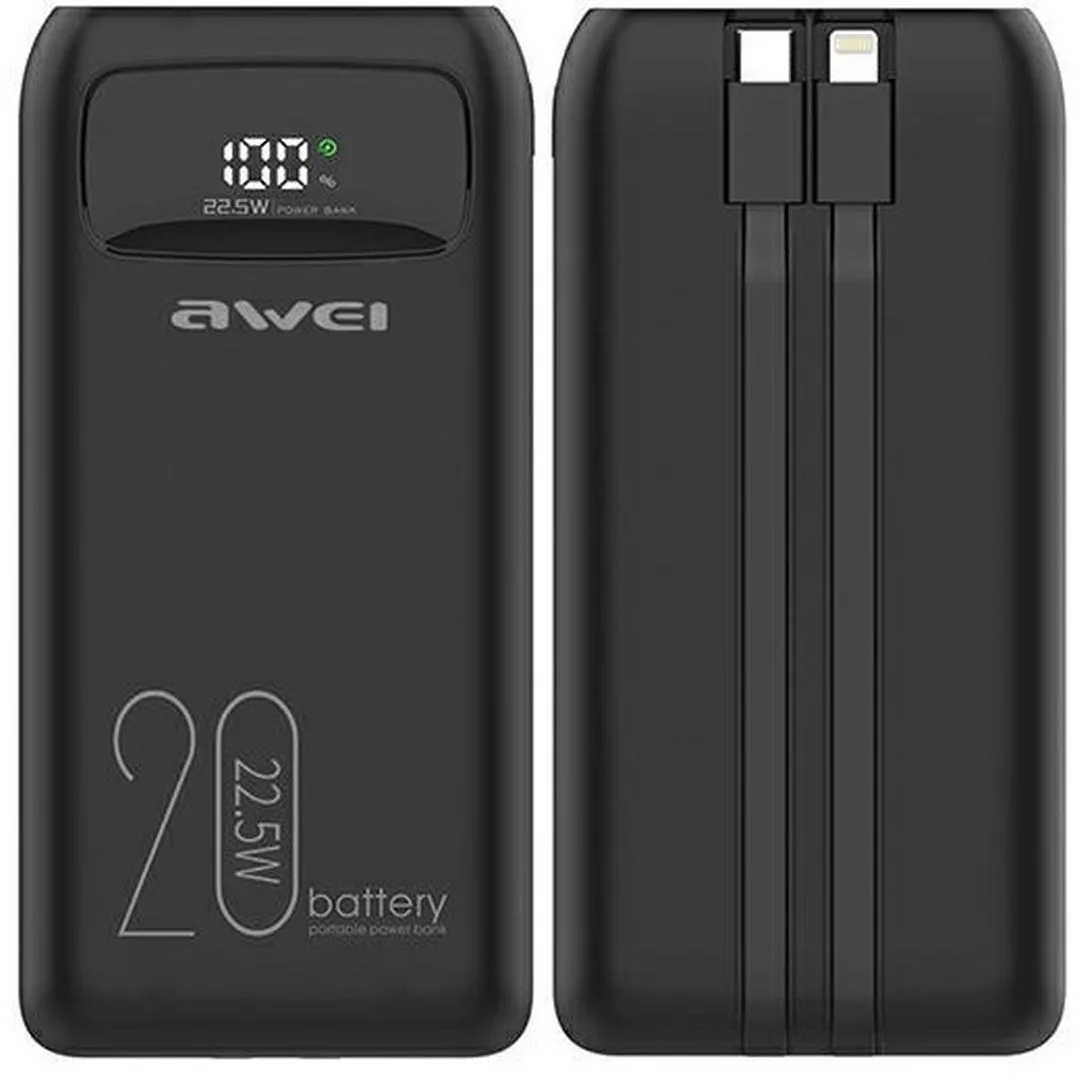 20230804095958_awei_p169k_power_bank_20000mah_22_5w_power_delivery_mayro Awei P169K Power Bank 20000mAh 22.5W Power Delivery Μαύρο - Image 1