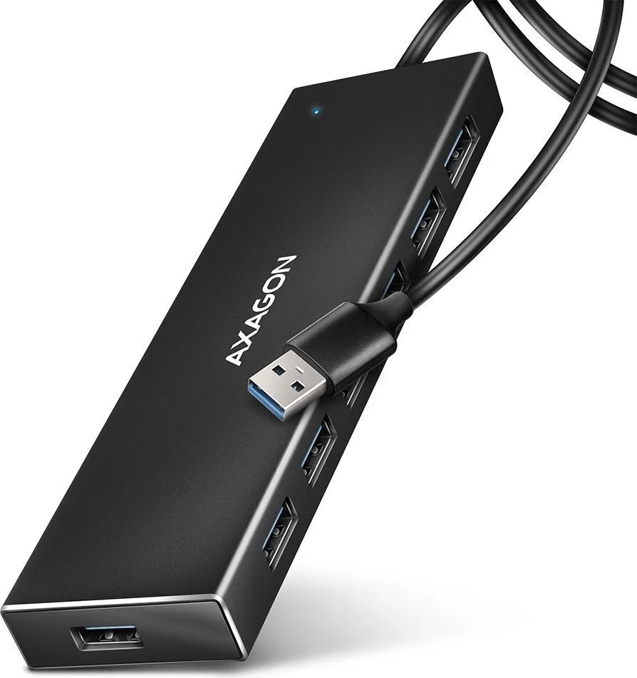 Axagon USB 3.2 Hub 7 Θυρών με σύνδεση USB-A & Θύρα Φόρτισης Μπλε (HUE-F7A) - Image 1