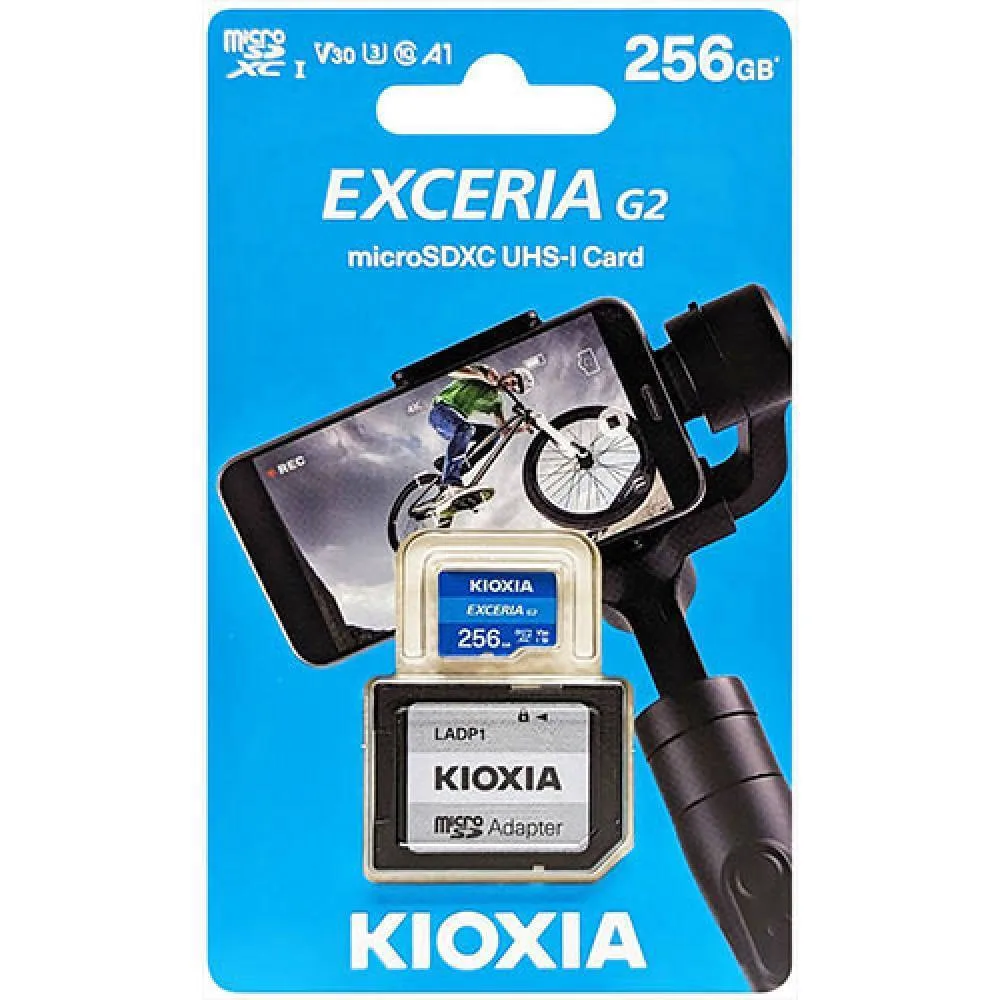Kioxia Exceria G2 microSDXC 256GB Class 10 U3 V30 UHS-I με αντάπτορα - Image 1
