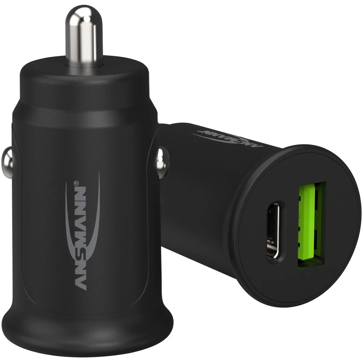 Ansmann Φορτιστής Αυτοκινήτου 30W 3A με Θύρες: 1xUSB 1xType-C Μαύρος 1000-0029 - Image 1
