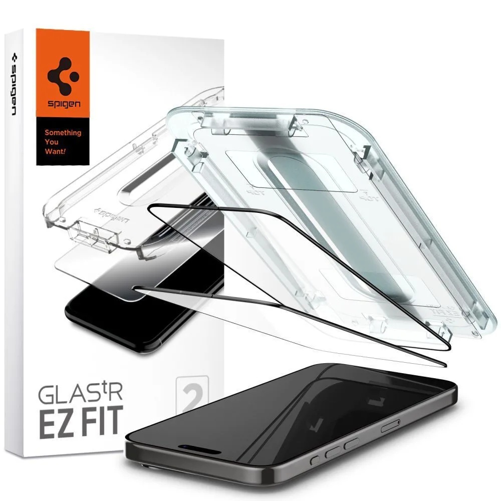 20230913155932_spigen_tempered_glass_mayro_iphone_15_pro_agl06893 Spigen Glas.tr Ez Fit 0.3mm Full Face Tempered Glass 2τμχ Μαύρο (iPhone 15 Pro) AGL06893 - Image 1