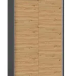 IGA 120 ANT/ART B Δίφυλλη Ντουλάπα Συρόμενη Ανθρακί Ματ / Δρυς 120x61x200cm IGA 120 ANT/ART B
