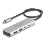 DeLock USB 3.1 Hub 4 Θυρών με σύνδεση USB-C Γκρι (64230)