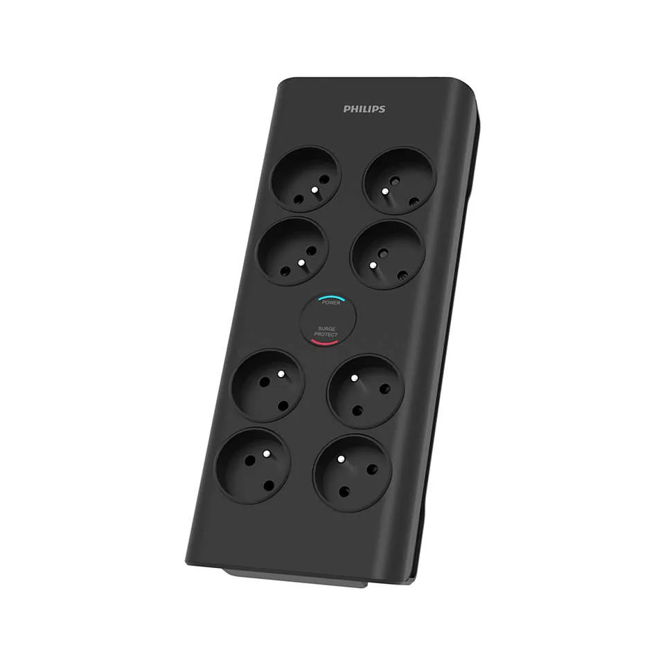 20230919122420_philips_polyprizo_asfaleias_me_kalodio_2m_mayro Philips Πολύπριζο Aσφαλείας 4 Θέσεων με Καλώδιο 2m - Image 1