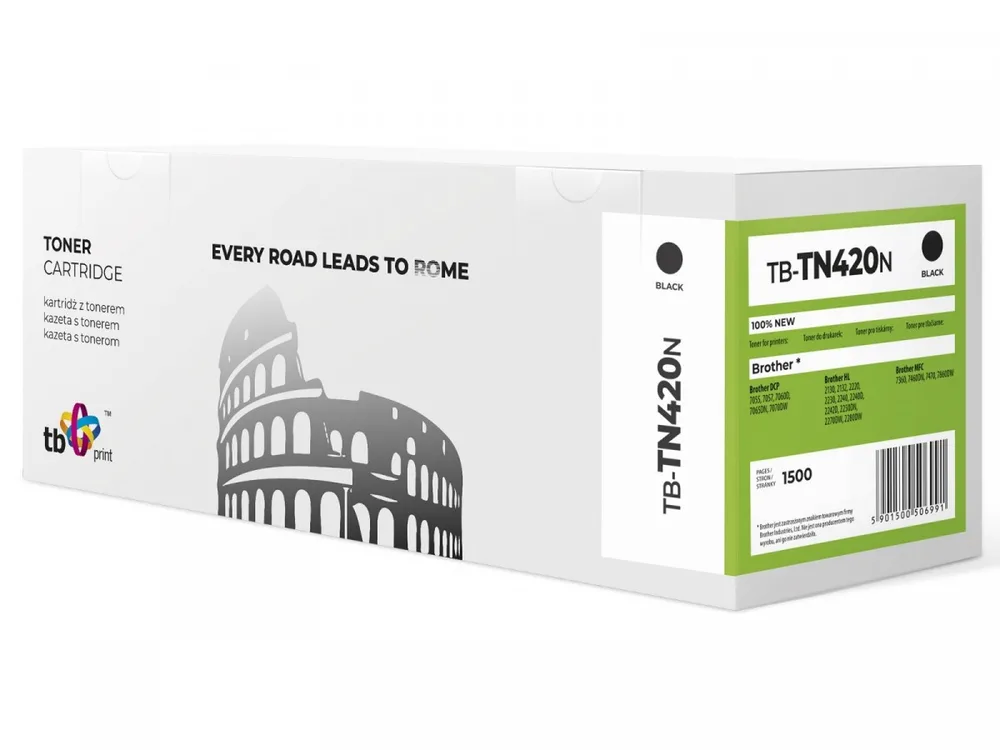 TB Print Συμβατό Toner για Laser Εκτυπωτή Brother 1500 Σελίδων Μαύρο (TB-TN420N) - Image 1